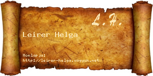 Leirer Helga névjegykártya
